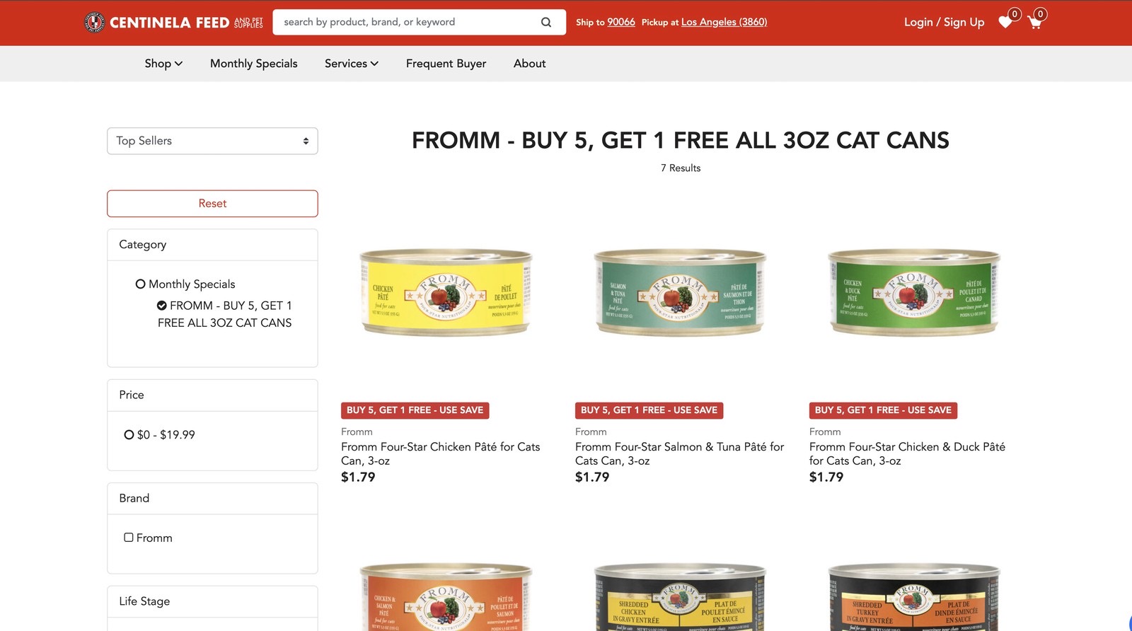 Category page with a promotion